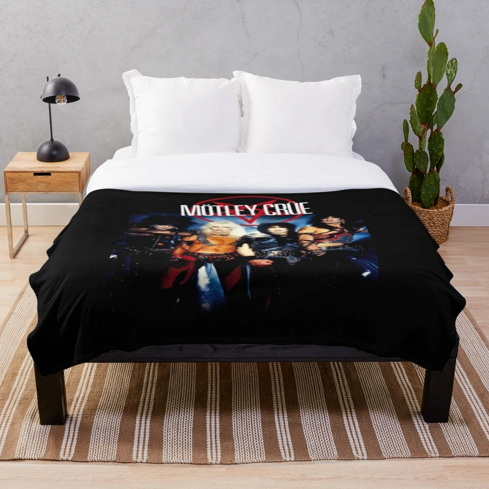 Cozy 90s rock-inspired plush blanket