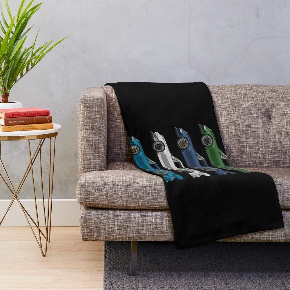 Plush blanket featuring a vintage Porsche 911 car design