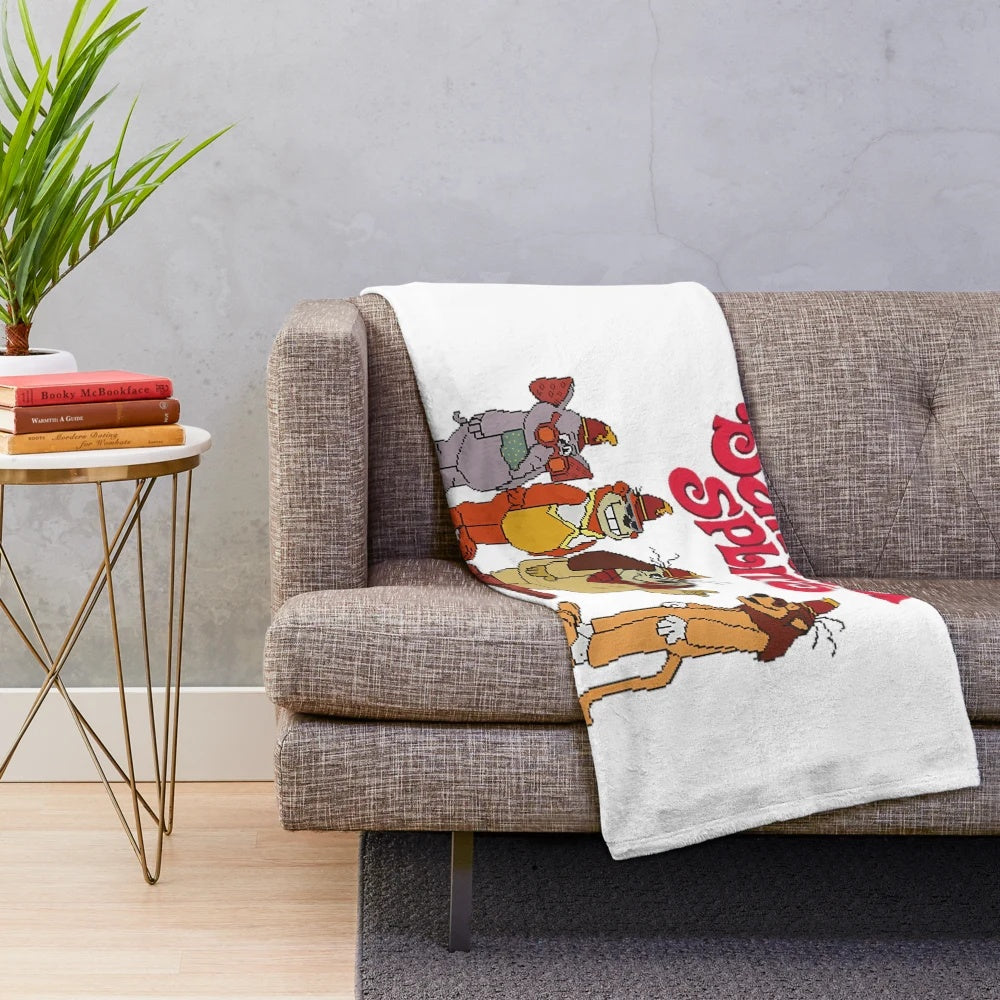 Retro cartoon movies vintage animated plush blanket