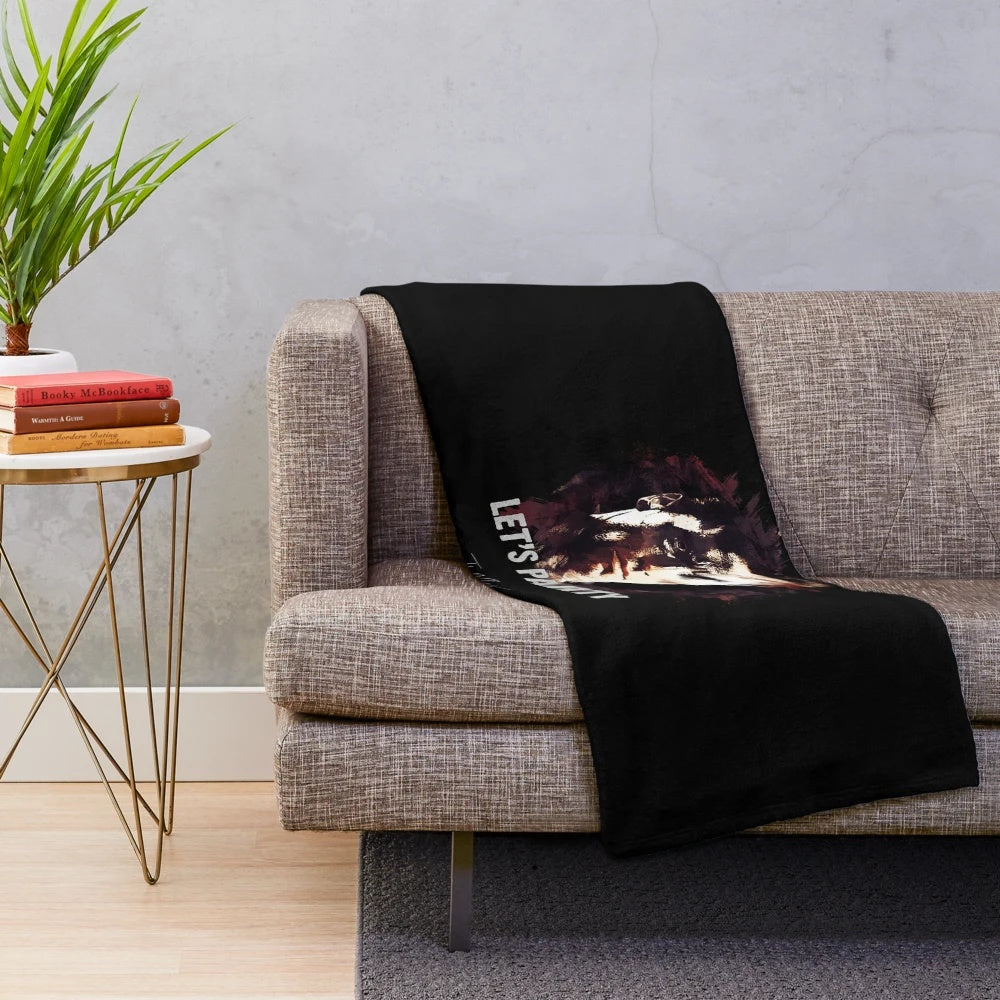 Retro Commando movie plush blanket featuring Arnold Schwarzenegger