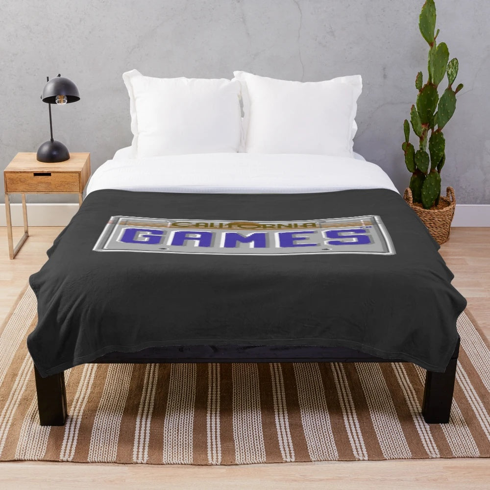 Commodore 64 plush blanket featuring the California Games logo