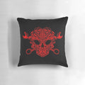 Vintage-style engine skull pillow with a custom, high-quality design for motorcycle and car lovers