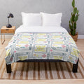Retro gaming inspired plush blanket with pixelated gamer art design