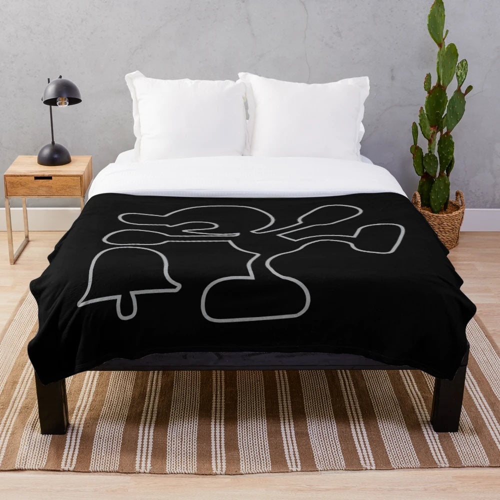 Retro gaming plush blanket featuring 8-bit pixel art of Mr. Game & Watch