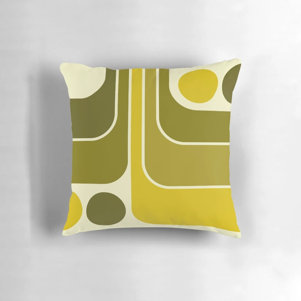 Retro geometric design 632 pillow with 1960s-inspired pattern