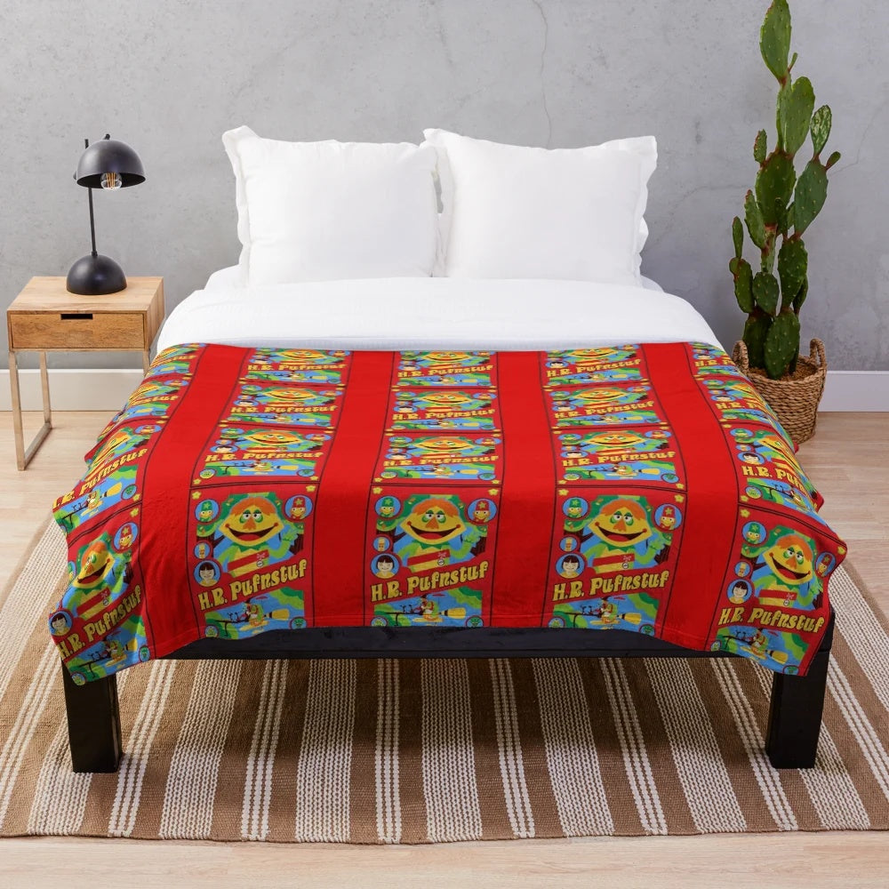 Retro H.R. Pufnstuf inspired plush throw blanket