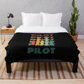 Retro-inspired plush blanket featuring an airplane design, perfect for aviation enthusiasts