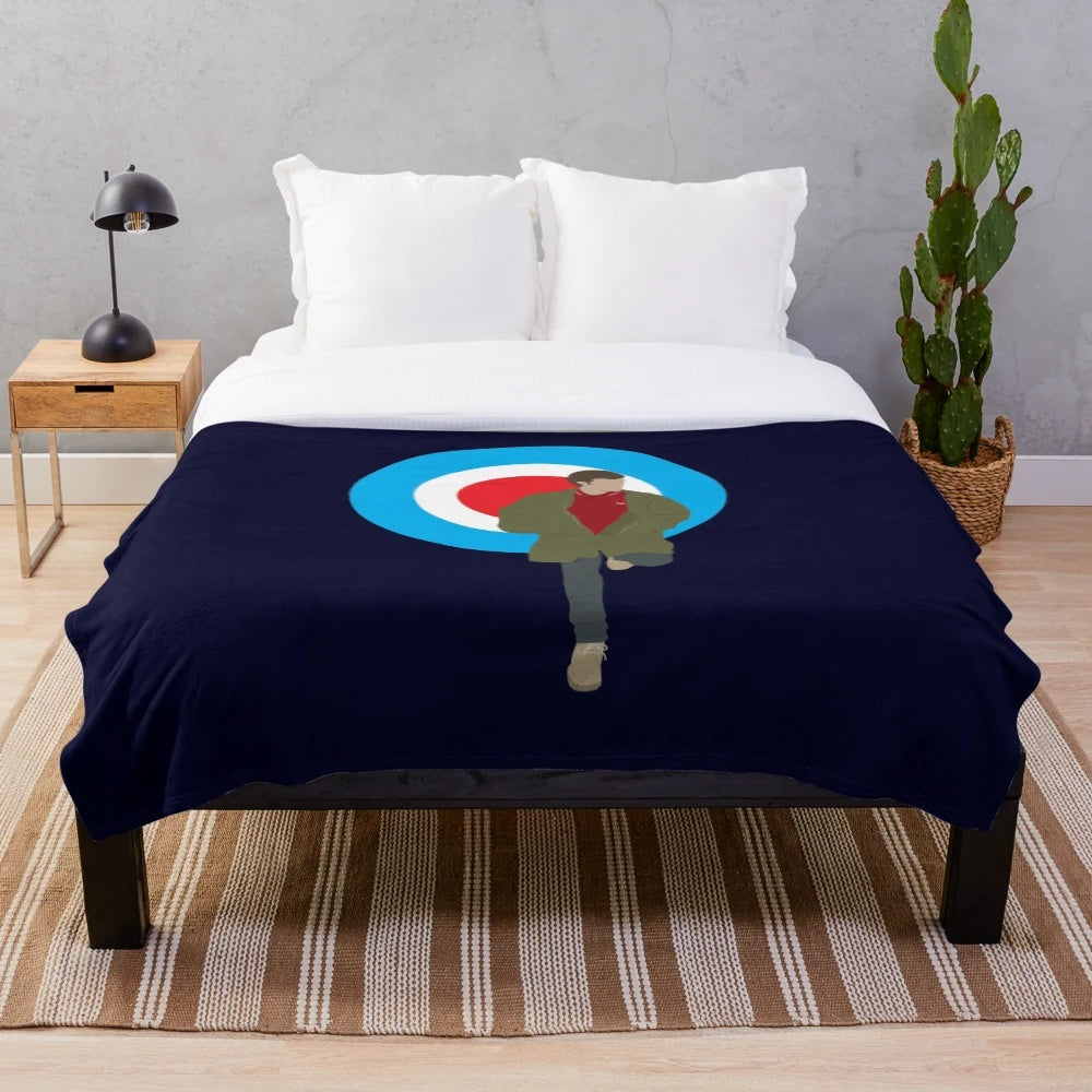 Plush blanket with retro mod design