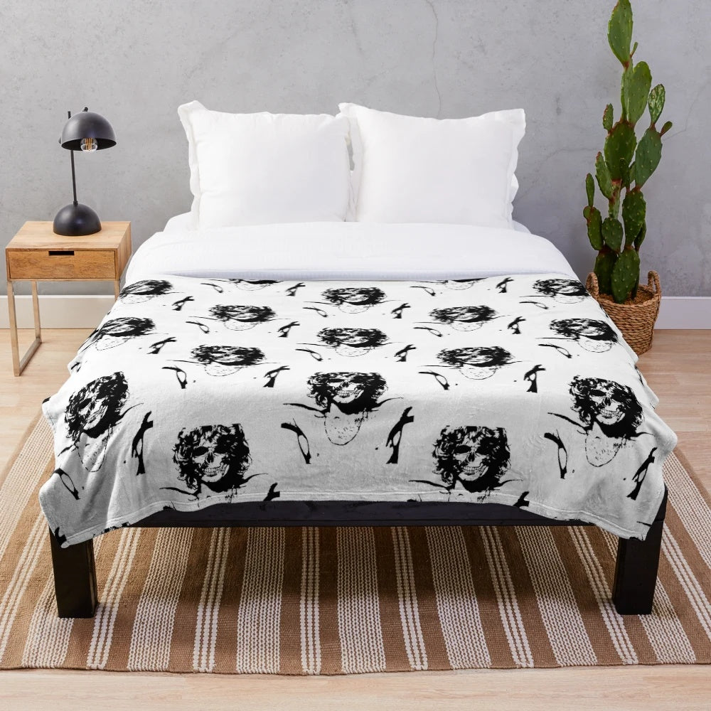 Jim Morrison plush blanket featuring the iconic Doors frontman