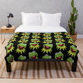 Kermit the Frog inspired plush blanket with a retro design