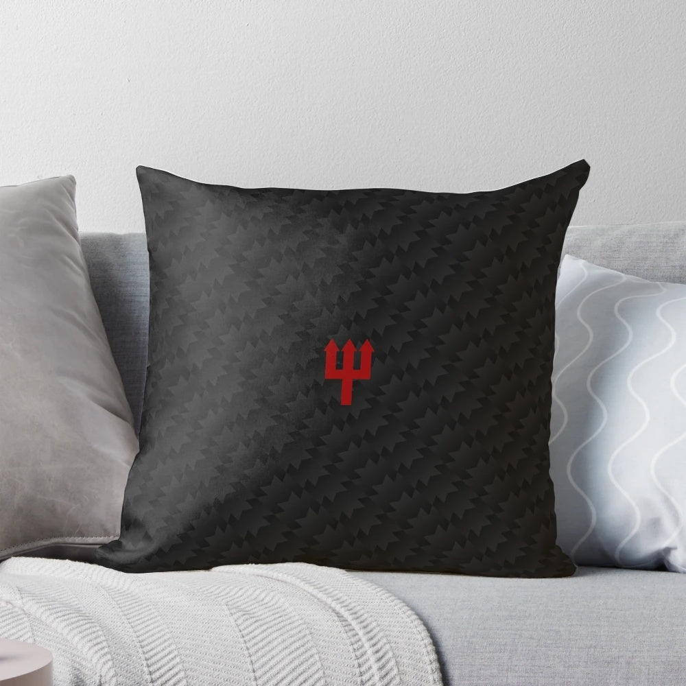 Retro-style Manchester United inspired pillow with classic club symbols and icons