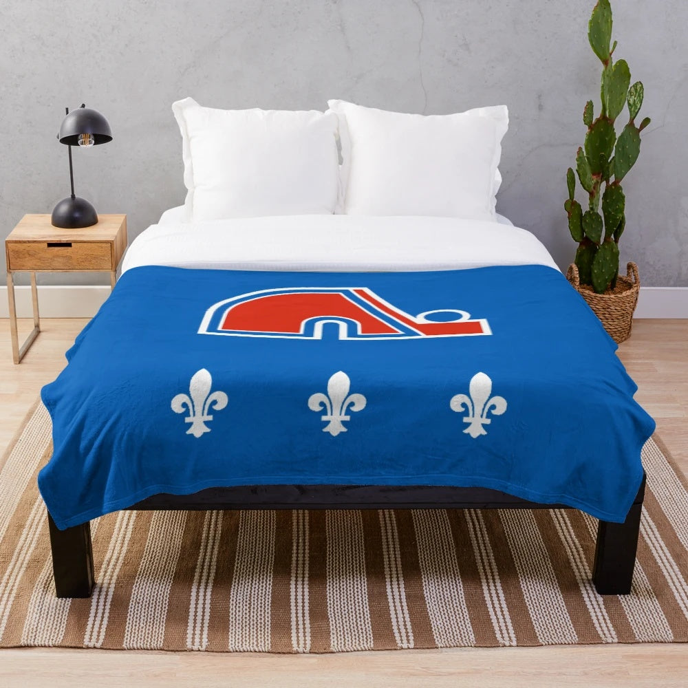 Vintage Nordiques Hockey Plush Blanket