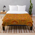 Vibrant retro-inspired plush blanket for a cozy spring night