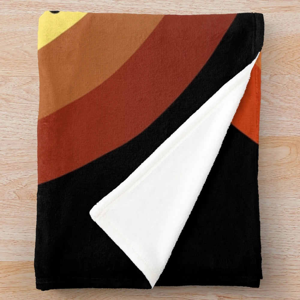 Retro plush blanket featuring old school filmmaking design