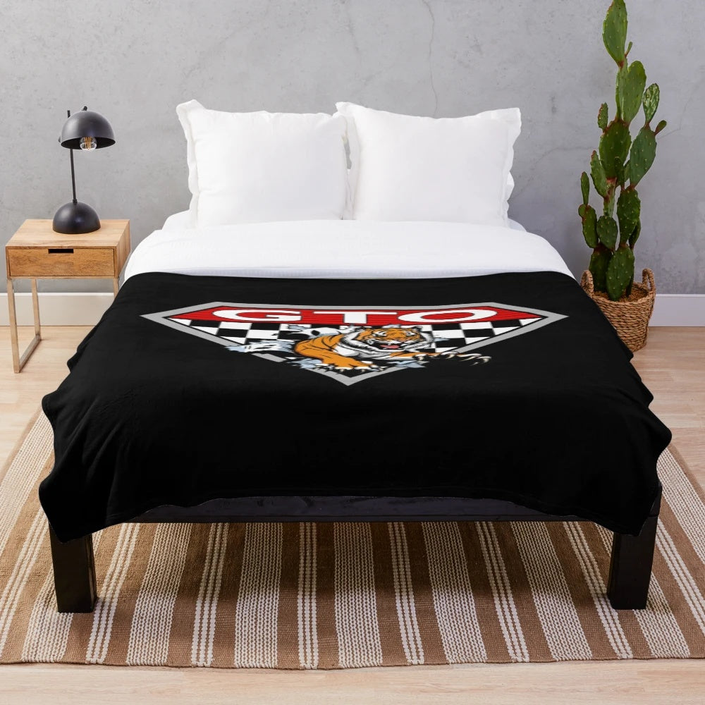 Retro Pontiac GTO inspired plush blanket
