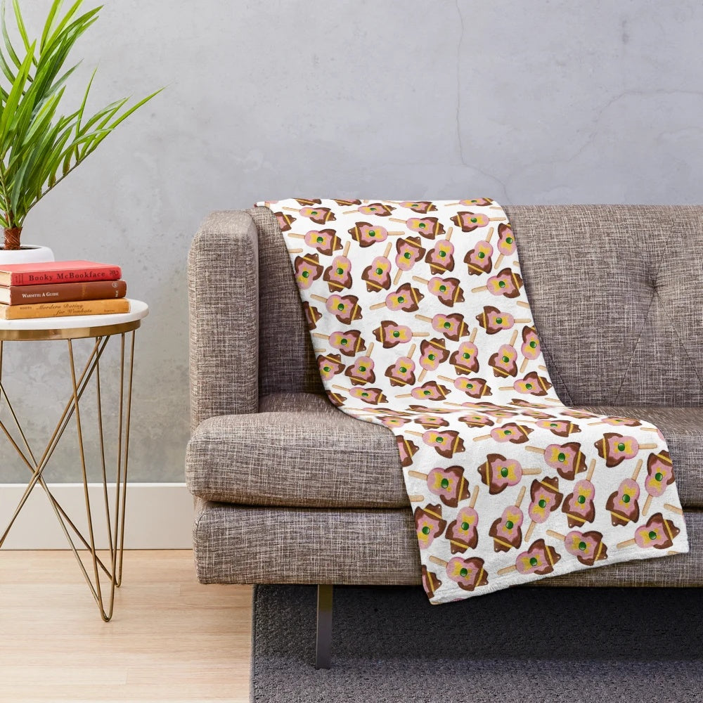 Plush blanket with a vibrant, watercolor-inspired 'Bubble O'Bill' design
