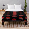 Triumph TR4 classic car inspired red plush blanket