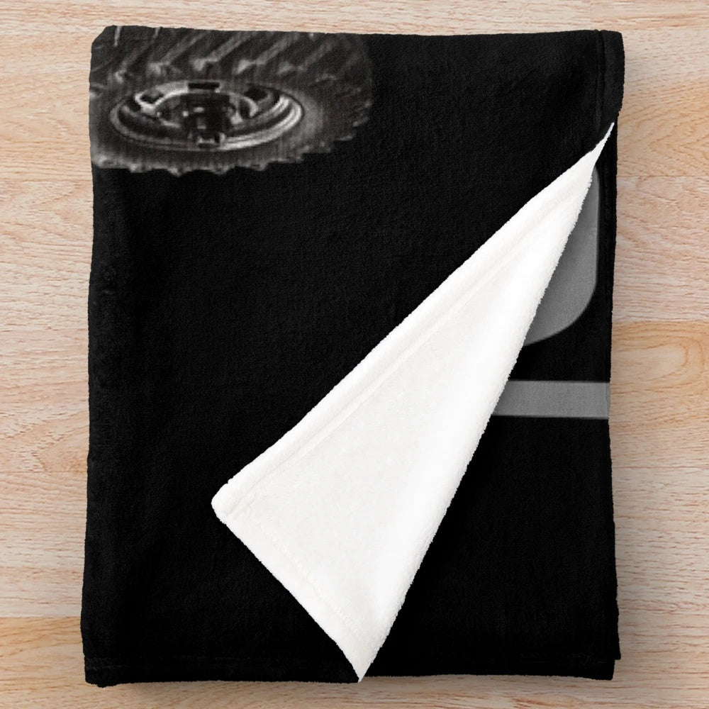 Retro Unimog Plush Blanket with Vintage Old School Car Graphic