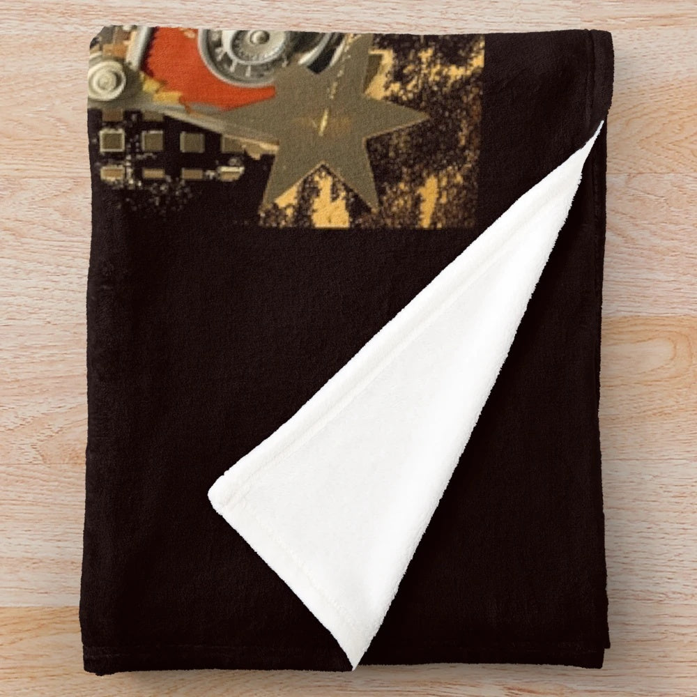 Retro Vintage Plush Blanket with Hollywood Glamour Graphic