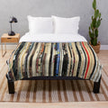 Classic rock vinyl records plush blanket