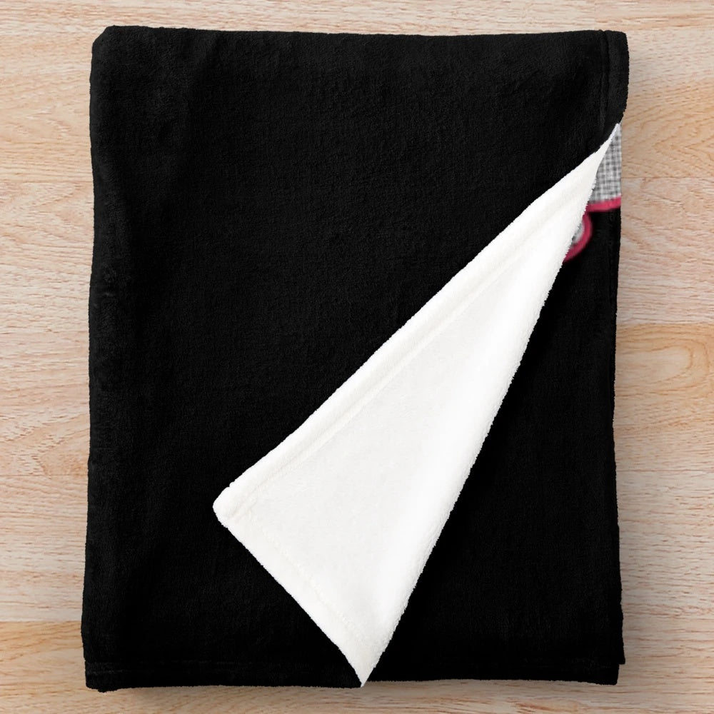 Retro-style plush blanket featuring a Vulga Bulb design inspired by the band Queens of the Stone Age