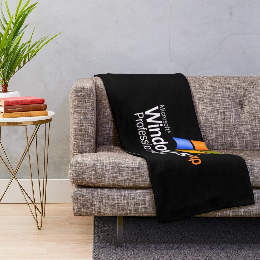 Soft and Cozy Plush Blanket Featuring the Iconic Windows XP Logo