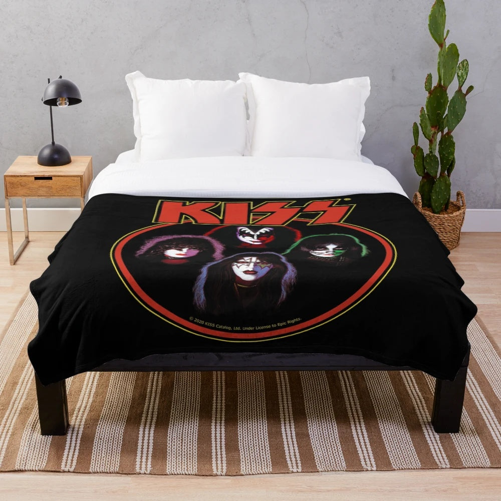 KISS Band Logo with Members Plush Blanket