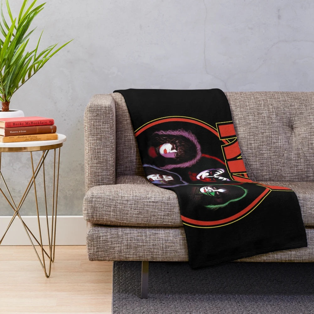 KISS Band Logo with Members Plush Blanket