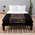 Plush blanket featuring rock band album cover artwork
