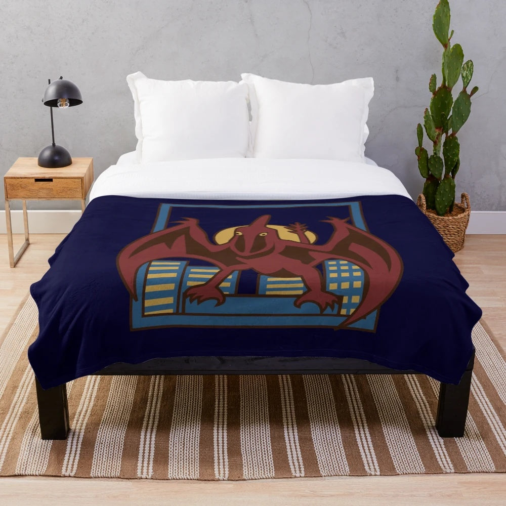 Rodan inspired plush blanket featuring the iconic radio wave monster