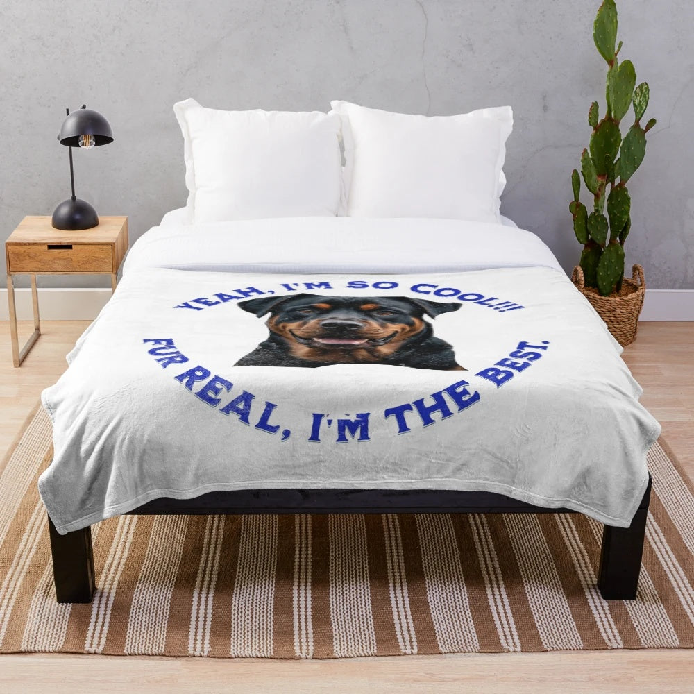 Rottweiler dog plush blanket