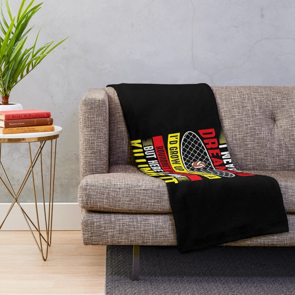 Roundnet player plush blanket
