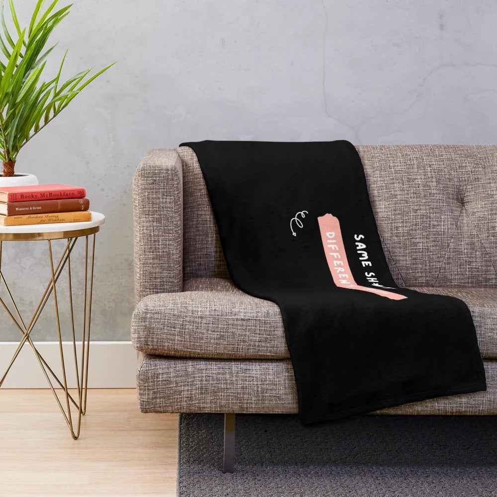 Pink plush blanket with rude attitude funny design