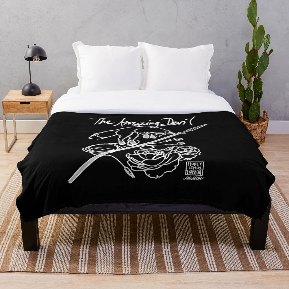 Ruin emblem design plush blanket featuring artwork from The Amazing Devil
