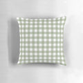 Sage green and white gingham plaid pattern pillow