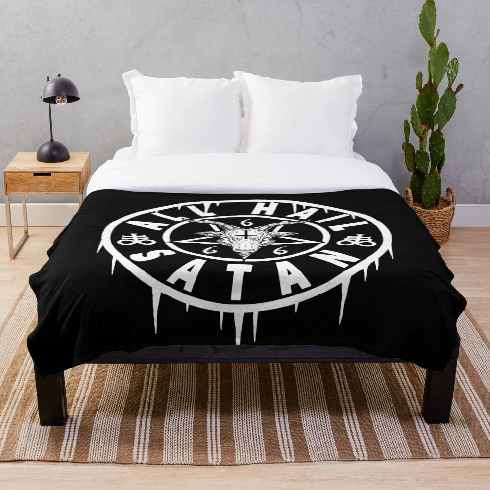Satanic plush blanket with Baphomet design