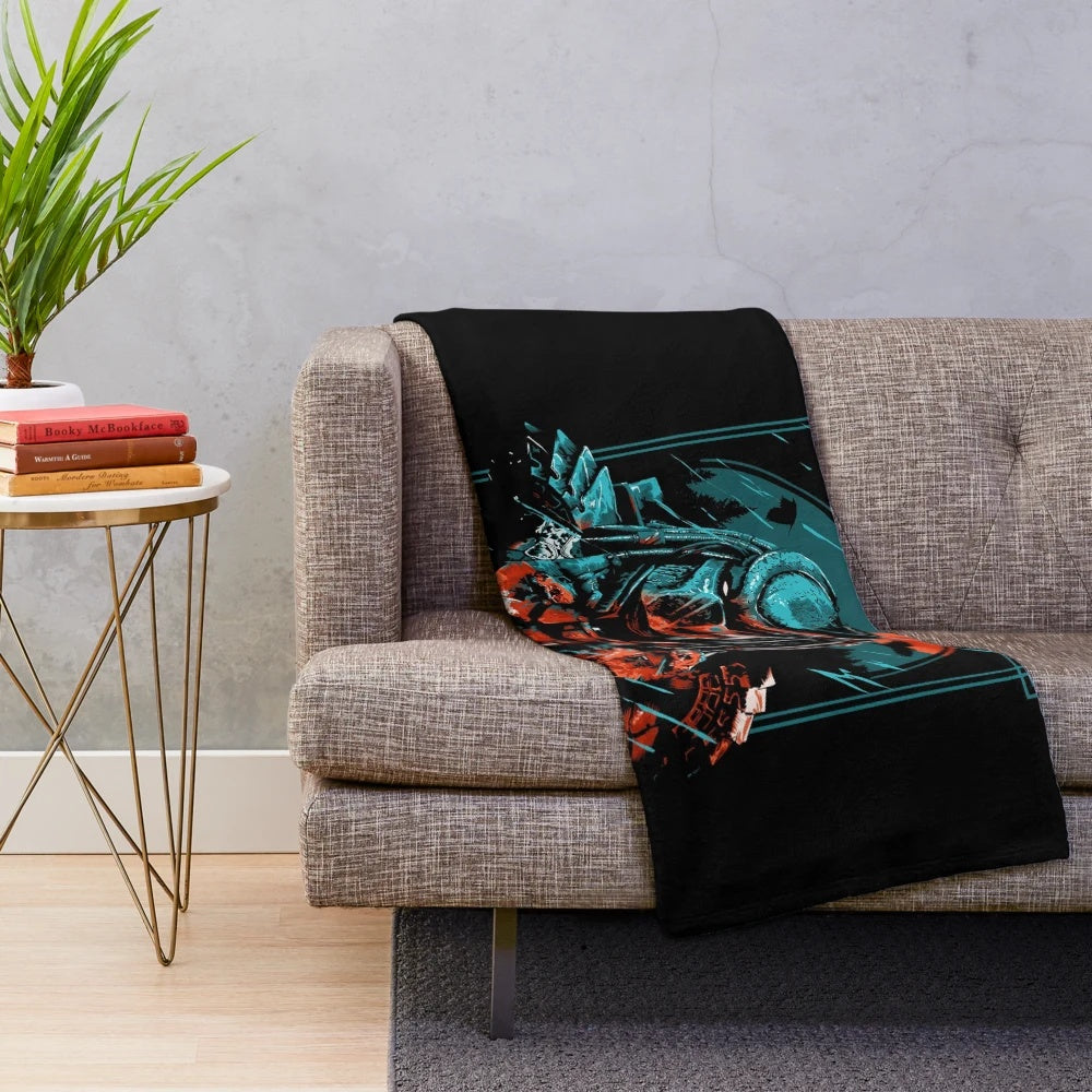 Soft and cozy plush blanket featuring an alien design