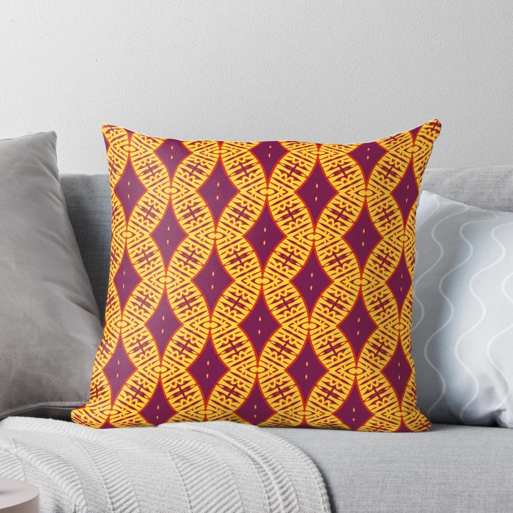 Seamless vintage ornament pattern on a pillow