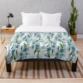Blue branches plush blanket with watercolor floral design