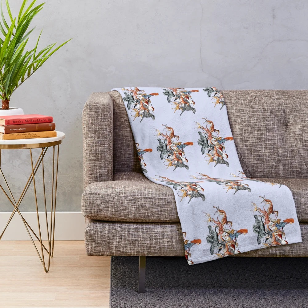 Sighthound plush blanket featuring various sighthound breeds