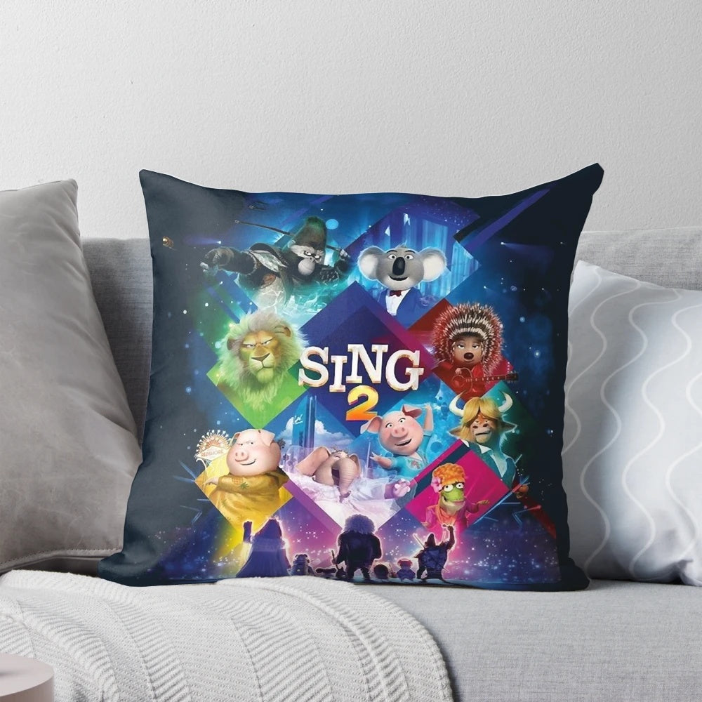 Sing 2 The New Stage graphic throw pillow with vibrant movie-inspired design