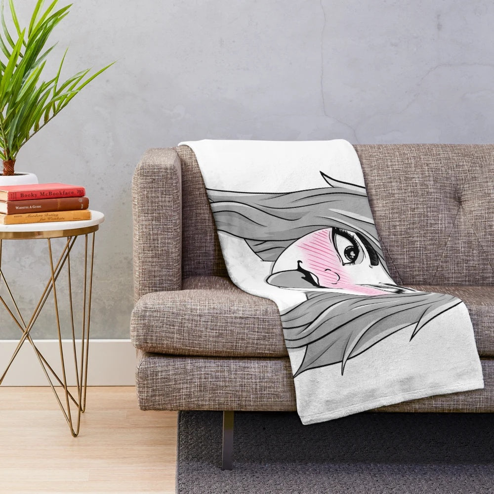 Snuffy inspired plush blanket with a soft, cozy anime-style design