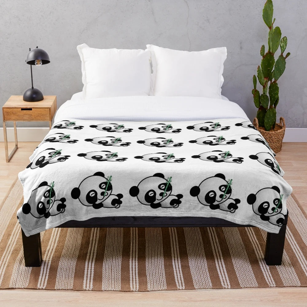 Soft and cozy panda plush blanket with a colorful legendary animal design