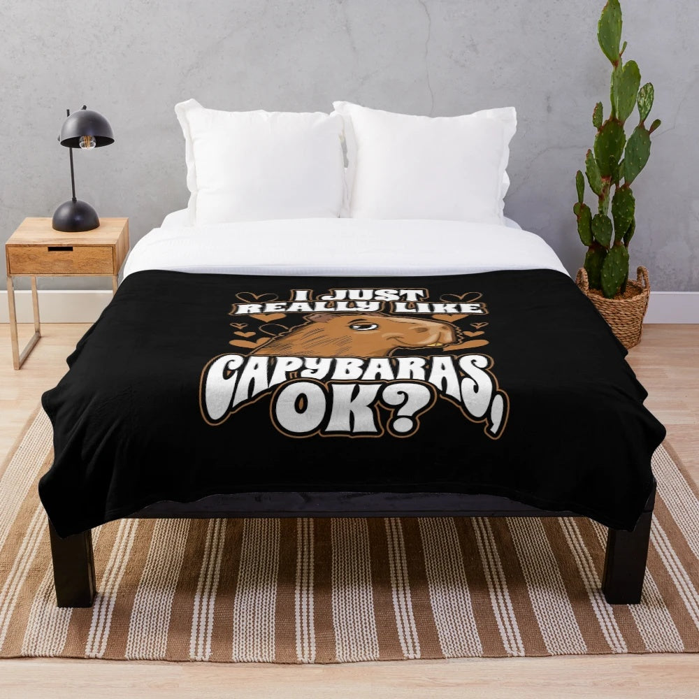 Soft and cuddly capybara plush blanket for animal lovers