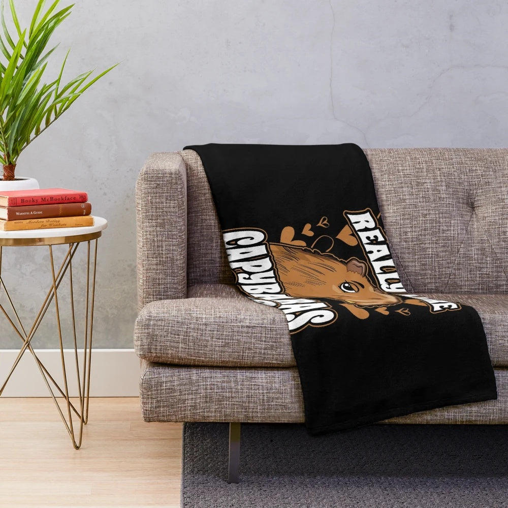 Soft and cuddly capybara plush blanket for animal lovers