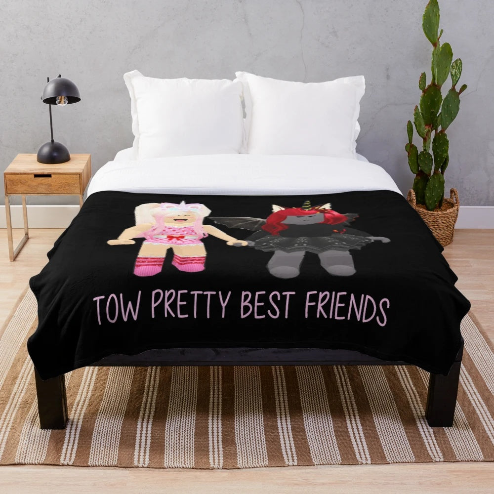 Soft and fluffy plush blanket with iamsanna design for roblox and adopt me fans