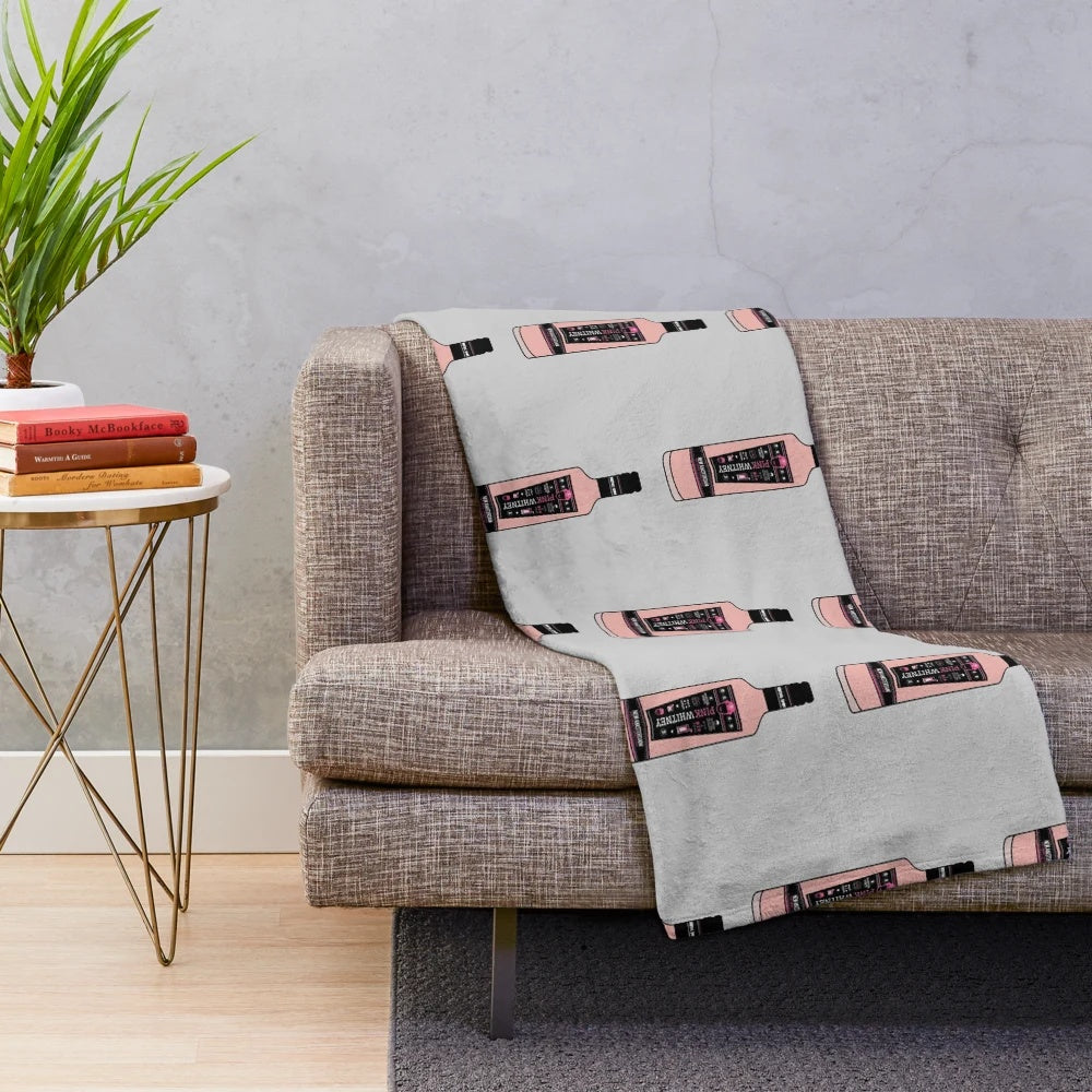Pink plush blanket with Barstool Sports logo
