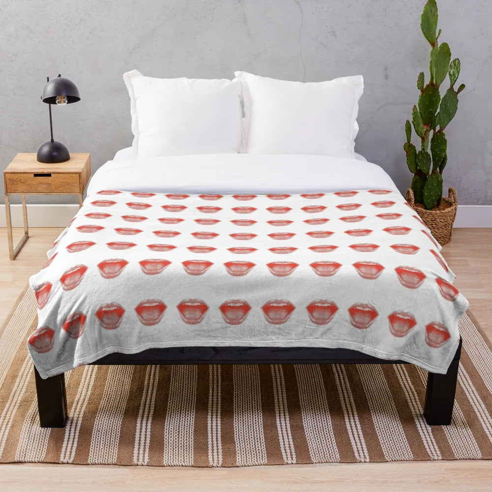 Soft and cozy plush blanket with entertainment-inspired design
