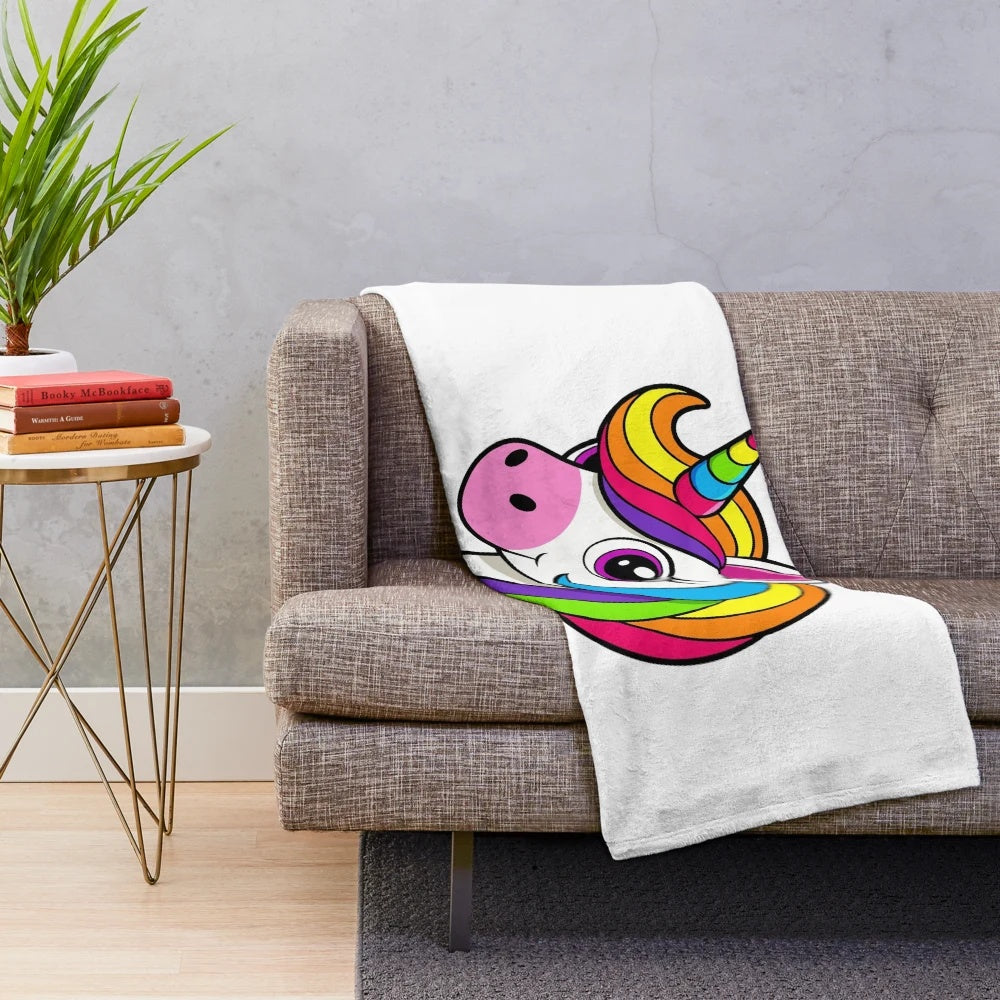 Soft and cozy unicorn plush blanket with a magical fantasy design