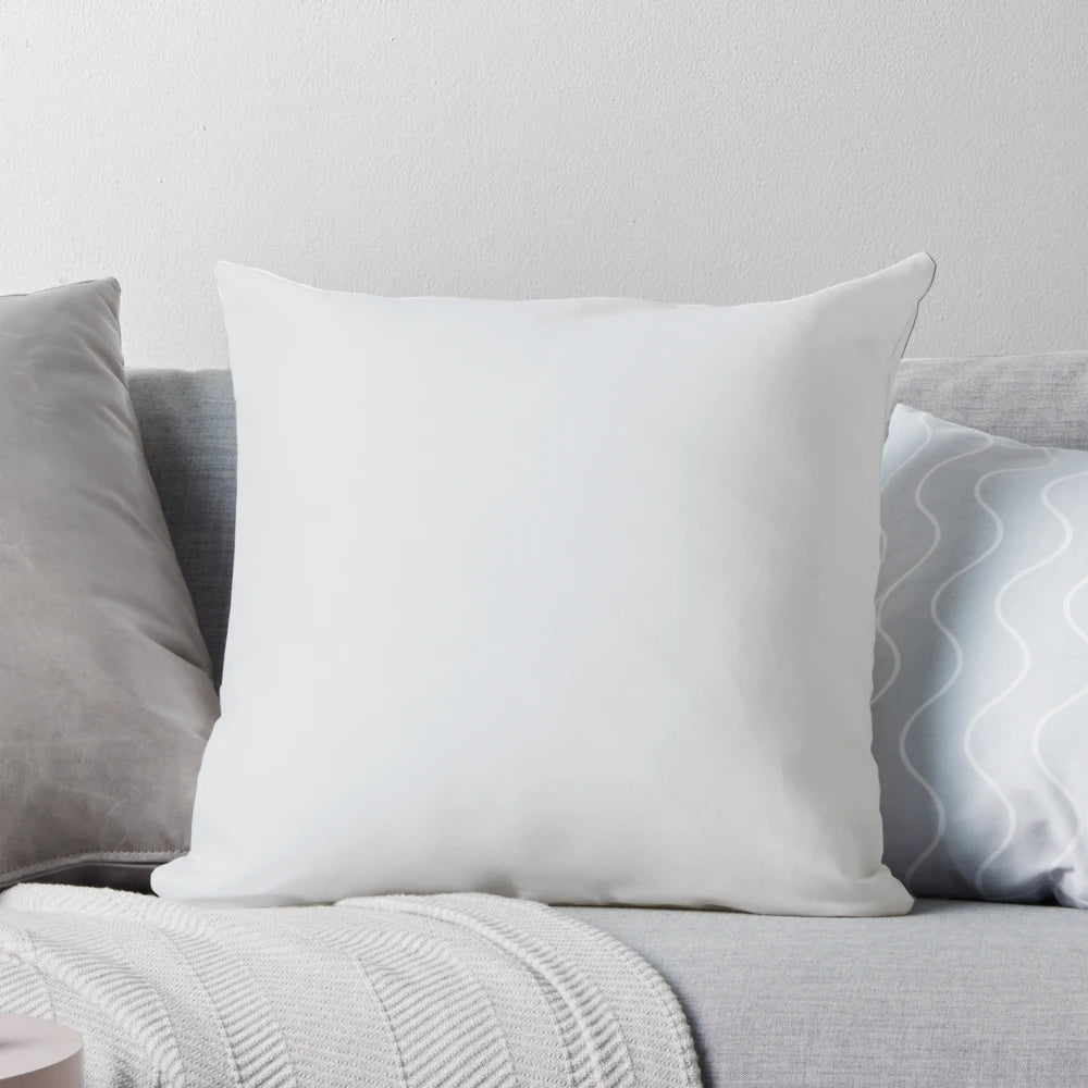 A light grey, minimalist pillow with a soft, luxurious feel.